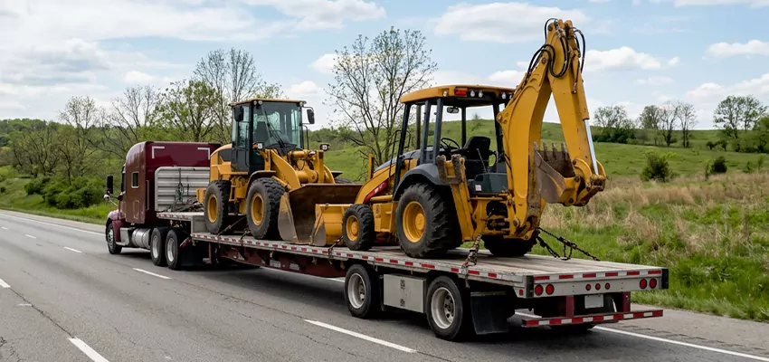 Loader and Backhoe Tractors Transport Austin